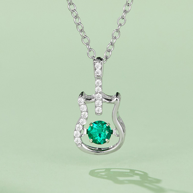 Emerald Sterling Silver Necklace