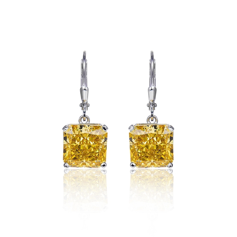 Square Sterling Silver Drop Earrings