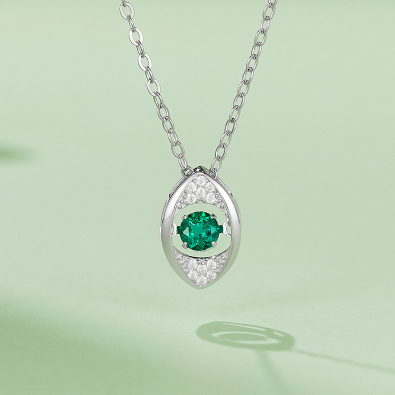 Emerald Sterling Silver Necklace