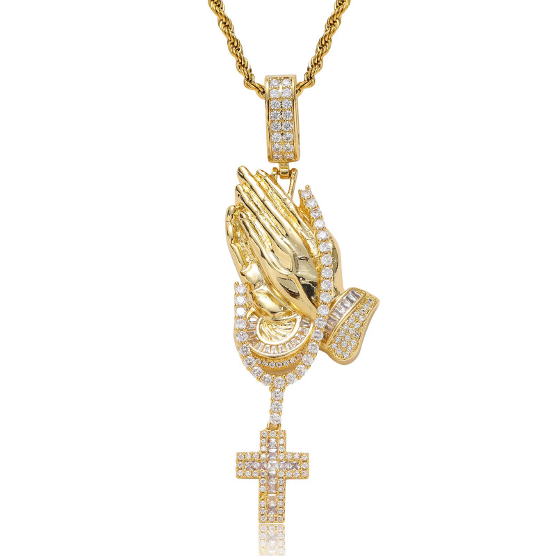 Prayer Cross pendant With Free Rope Chain