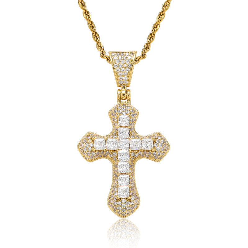 Cross pendant With Free Rope Chain