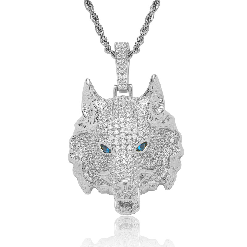 Wolf pendant With Free Rope Chain