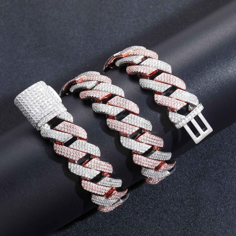 20mm 3-Row Cuban Bracelet/Chain