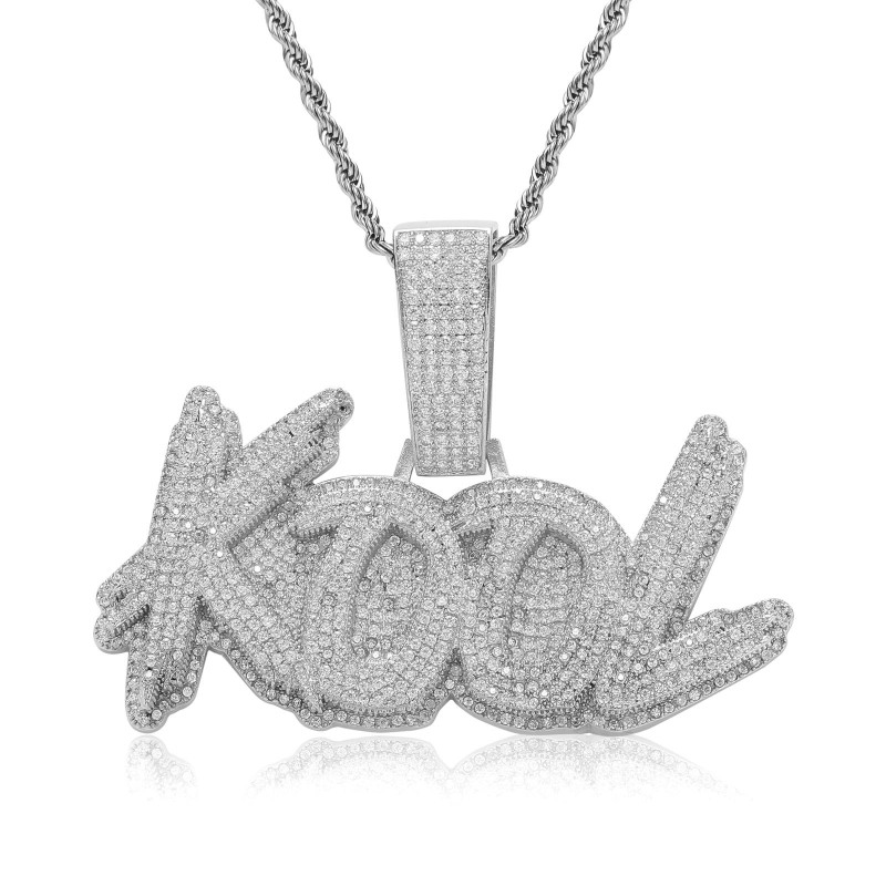 Custom Personalized Sparkling Letter Pendant With Free Rope Chain