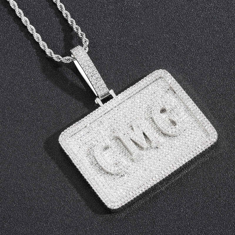 Custom Personalized Sparkling Letter Pendant With Free Rope Chain