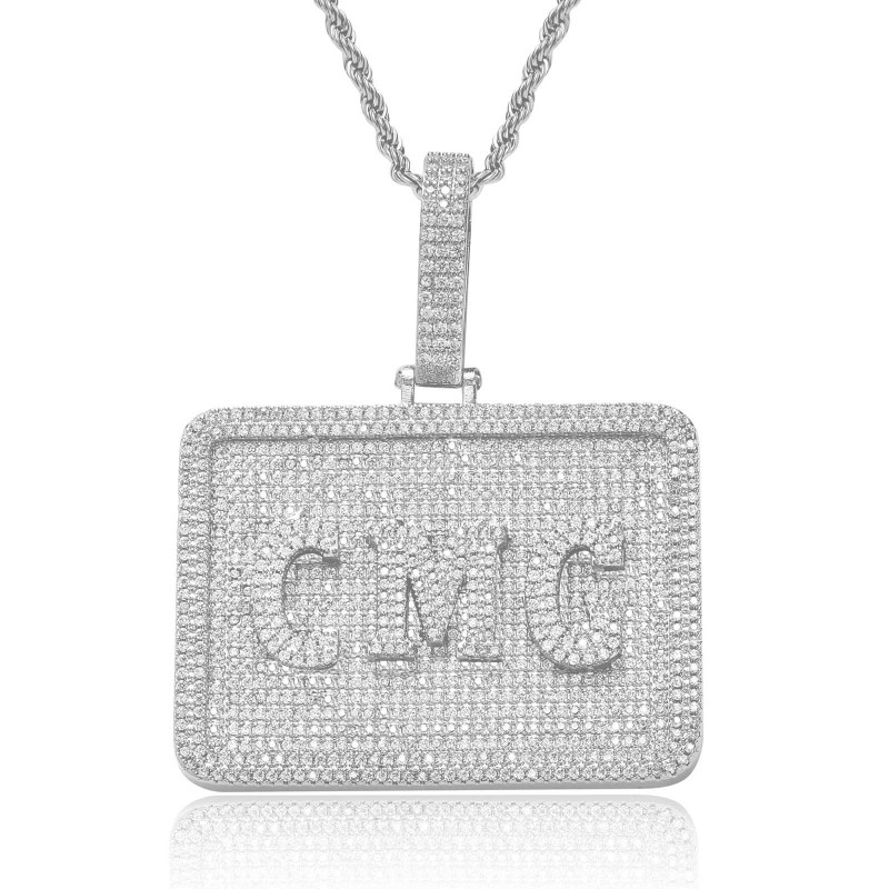 Custom Personalized Sparkling Letter Pendant With Free Rope Chain