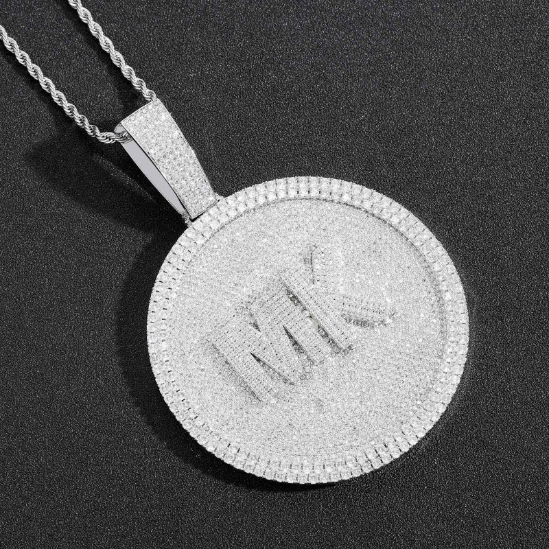 Custom Personalized Sparkling Letter Pendant With Free Rope Chain