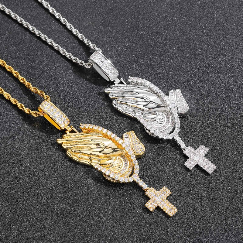 Prayer Cross pendant With Free Rope Chain