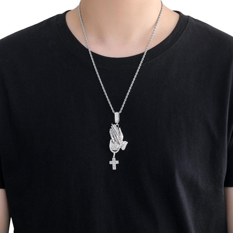 Prayer Cross pendant With Free Rope Chain