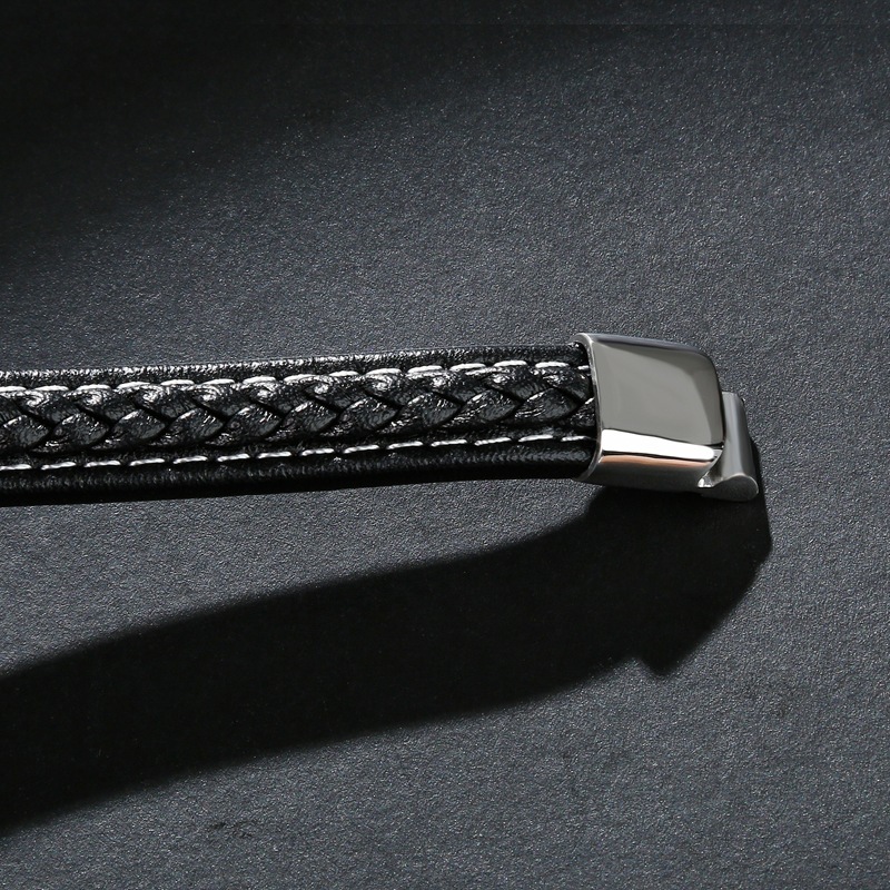 Nail Bullet Leather Rope Bracelet