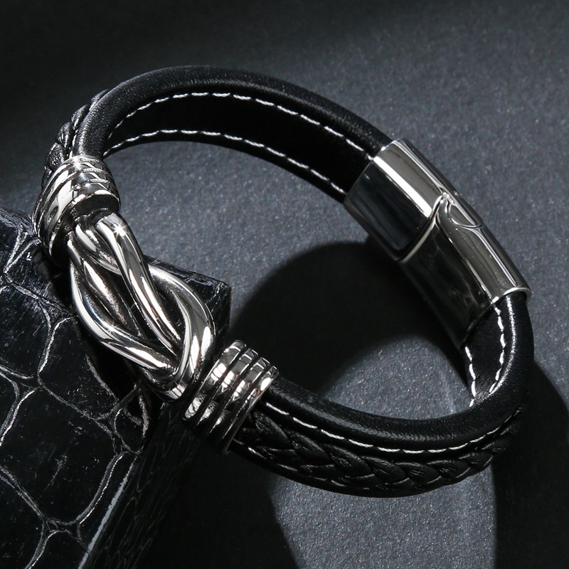 Nail Bullet Leather Rope Bracelet