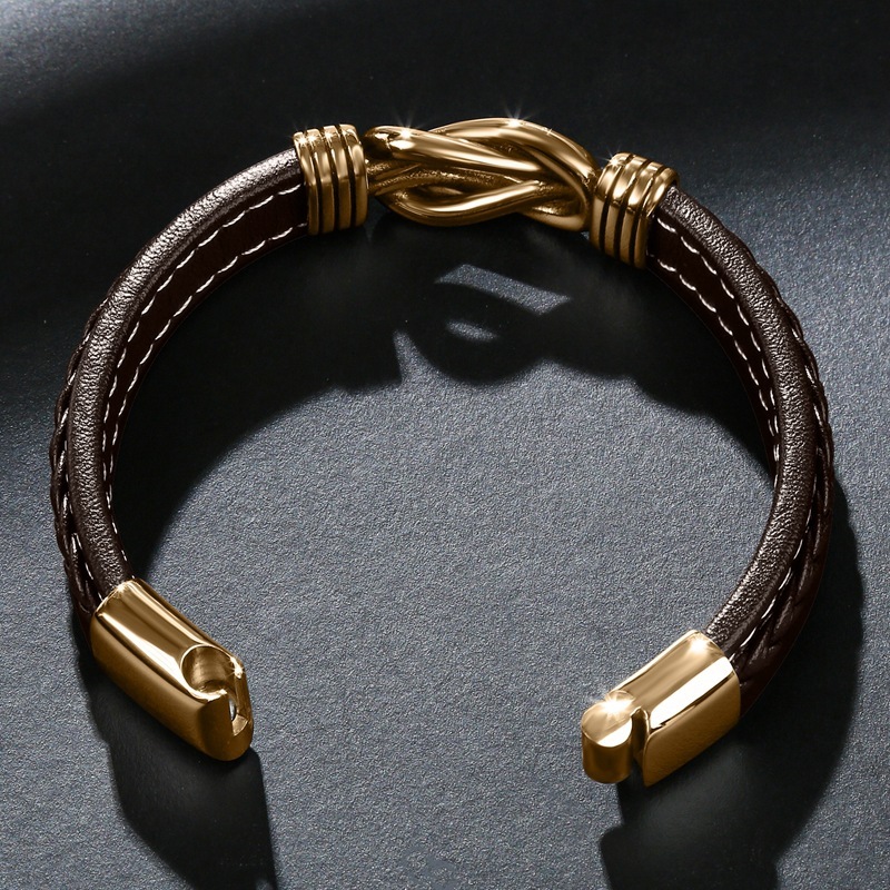 Nail Bullet Leather Rope Bracelet