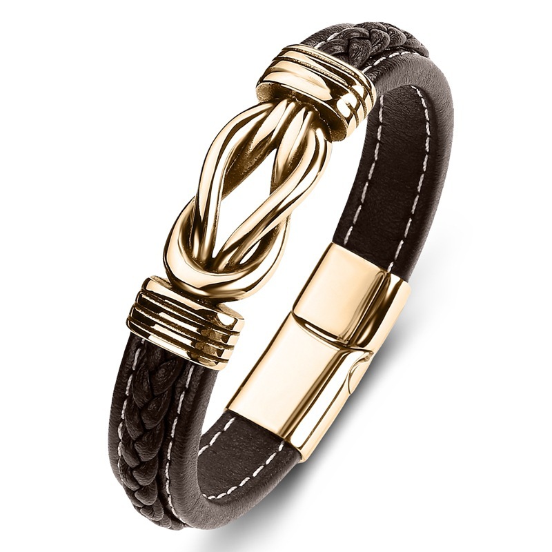 Nail Bullet Leather Rope Bracelet