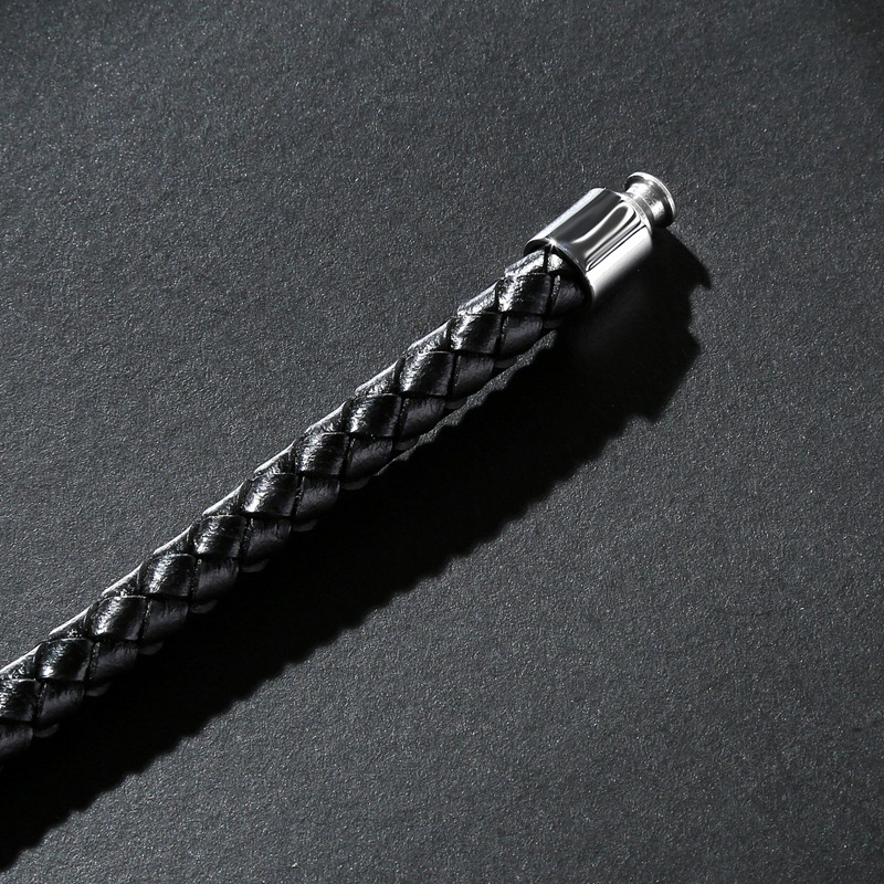 Nail Bullet Leather Rope Bracelet