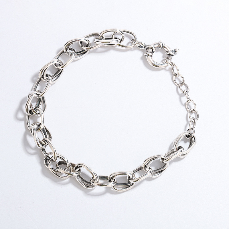 Link Chain Vintage Bracelet In Sterling Silver