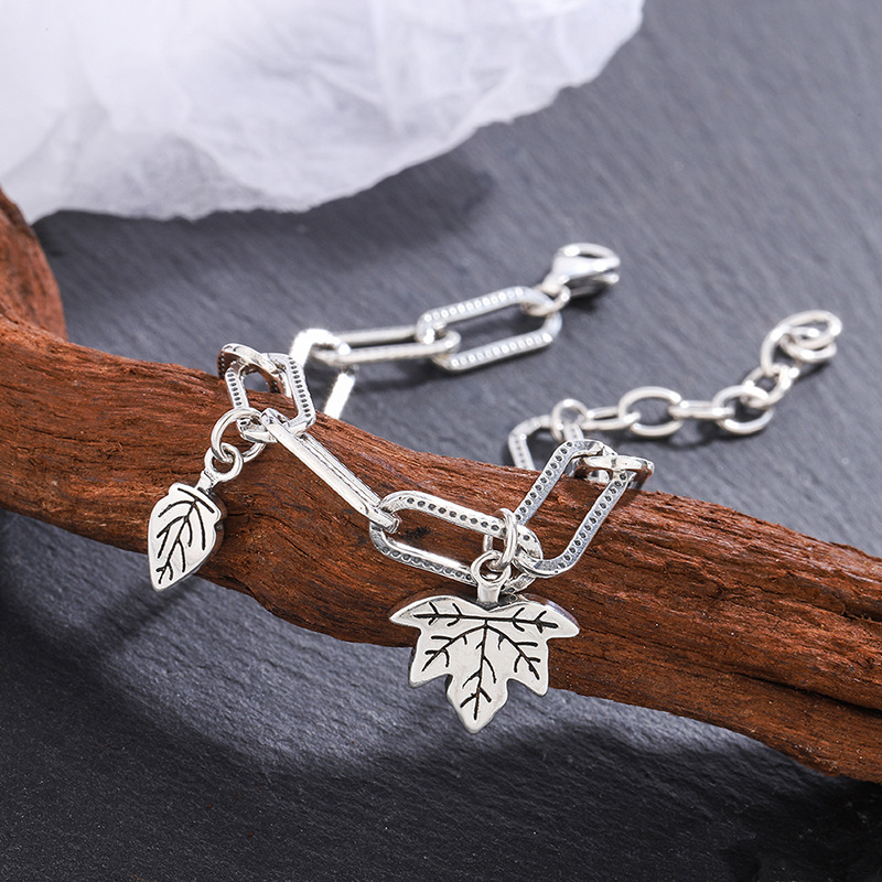 Link Chain Vintage Bracelet In Sterling Silver