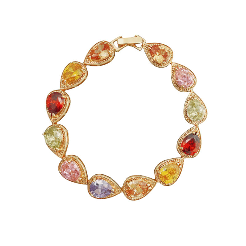 Pear Shape Tennis Bracelet In 18k -  7&quot;