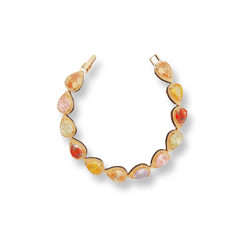 Pear Shape Tennis Bracelet In 18k -  7&quot;