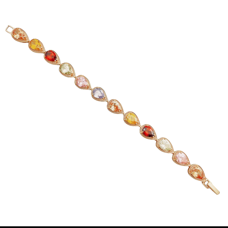 Pear Shape Tennis Bracelet In 18k -  7&quot;