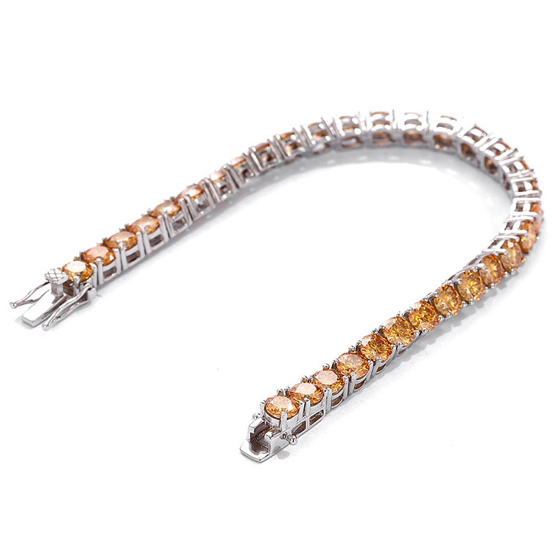 4MM Moissanite Diamond Tennis Bracelet in Sterlinng Silver