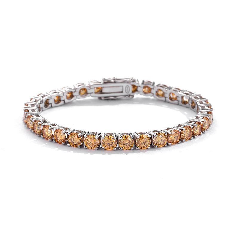 4MM Moissanite Diamond Tennis Bracelet in Sterlinng Silver