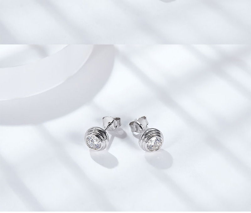 Bubble Moissanite Diamond Sterling Silver Stud Earrings