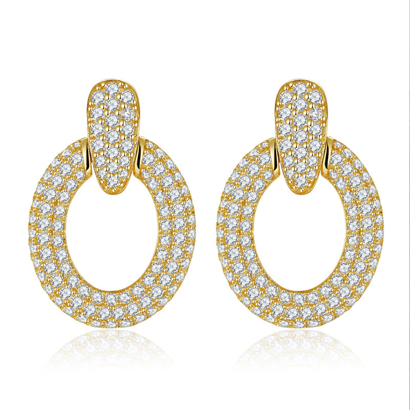 Luxurious Moissanite Diamond Sterling Silver Drop Earrings