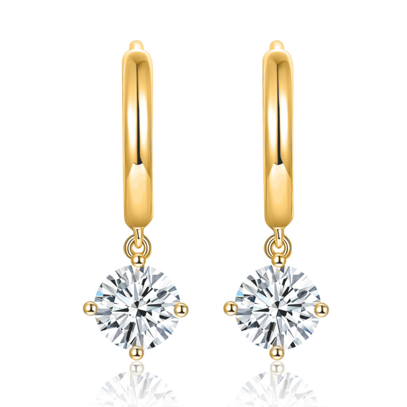 Angelic Moissanite Diamond Sterling Silver Drop Earrings