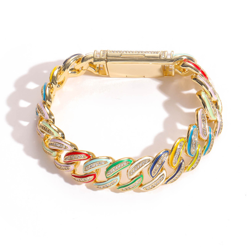 Keeponsale Rainbow 15mm Miami Cuban Bracelet