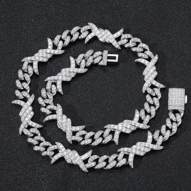 Keeponsale Iced Out 15mm Barb Wire Cuban Chain