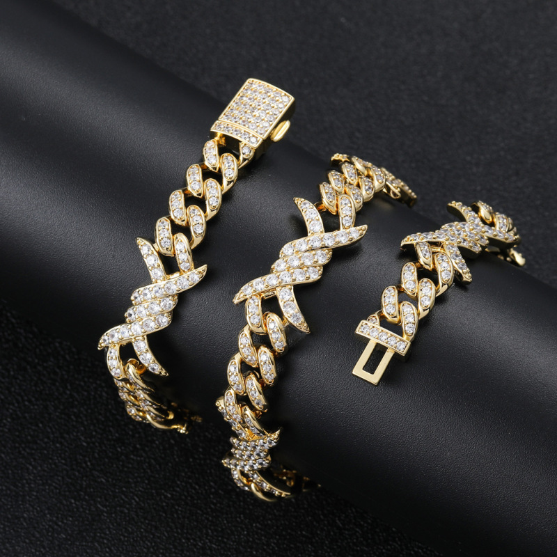 Keeponsale Iced Out 15mm Barb Wire Cuban Chain