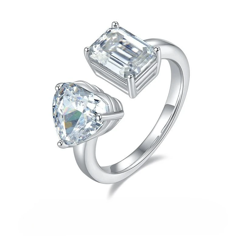 Keeponsale 2CT Moissanite Diamond Sterling Silver Open Ring