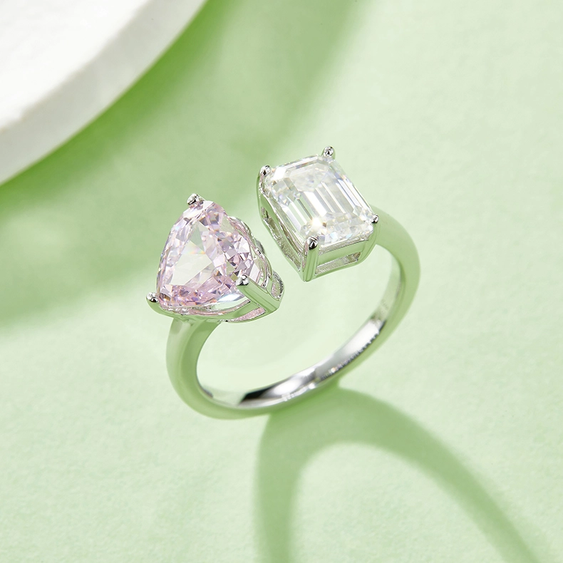 Keeponsale 2CT Moissanite Diamond Sterling Silver Open Ring