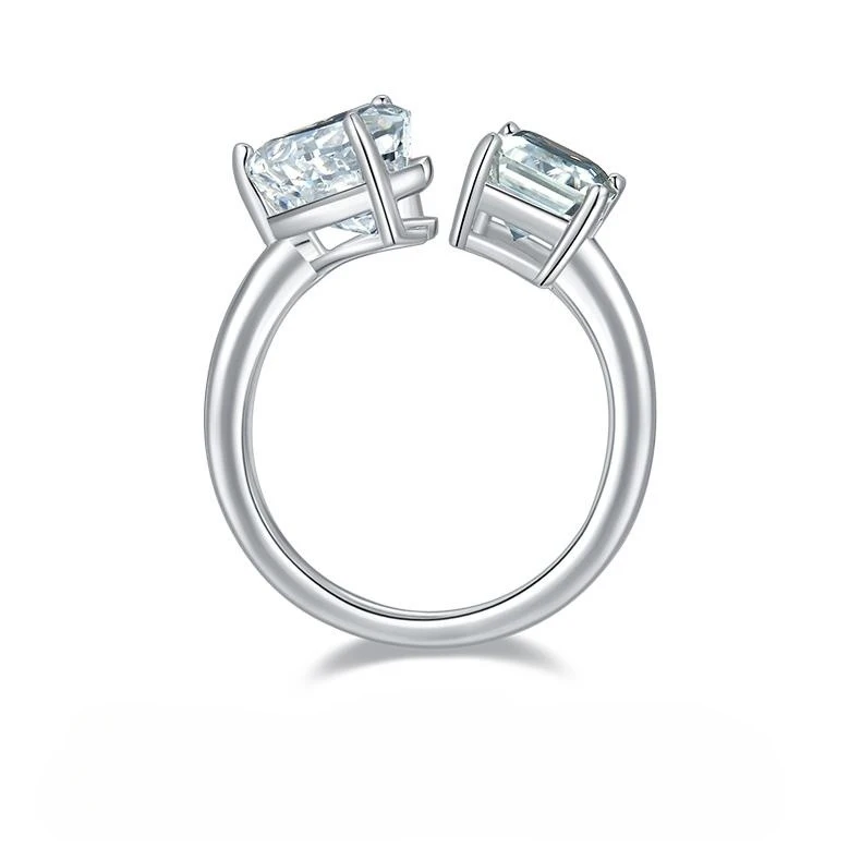 Keeponsale 2CT Moissanite Diamond Sterling Silver Open Ring