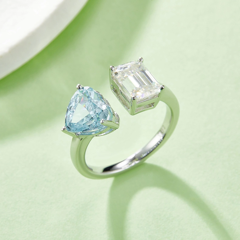 Keeponsale 2CT Moissanite Diamond Sterling Silver Open Ring