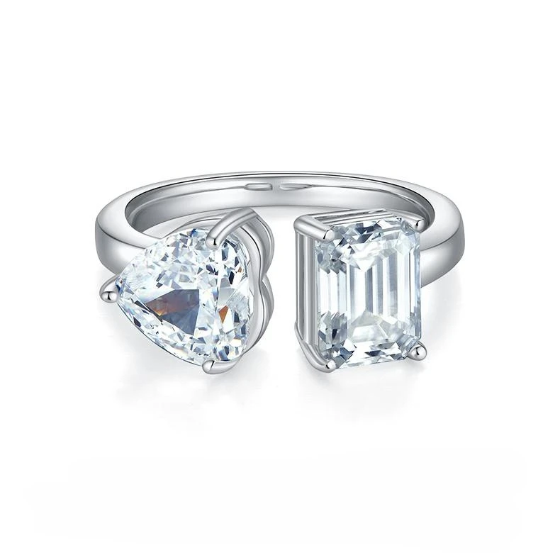 Keeponsale 2CT Moissanite Diamond Sterling Silver Open Ring
