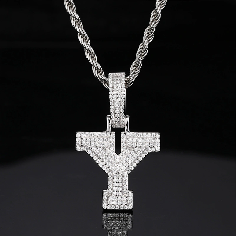 Keeponsale Custom Personalized Sparkling Letter Pendant With Rope Chain