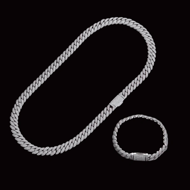 Keeponsale 18K Gold 2-Row 10mm Iced Out Bubble Miami Cuban Bracelet