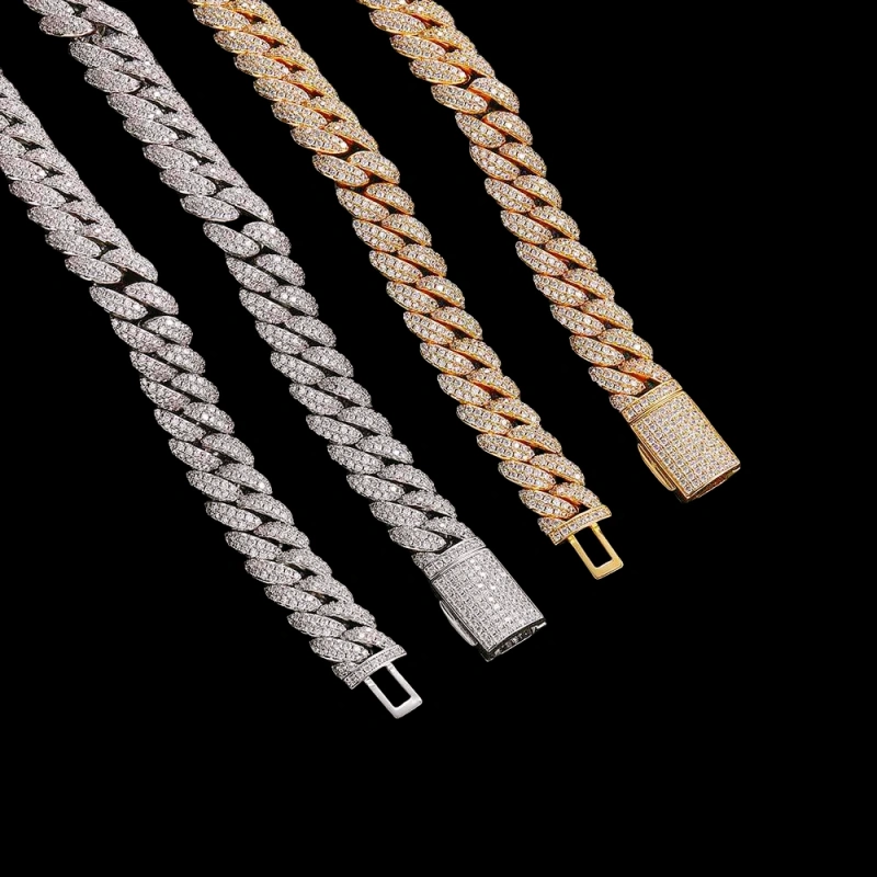 Keeponsale 18K Gold 2-Row 10mm Iced Out Bubble Miami Cuban Bracelet