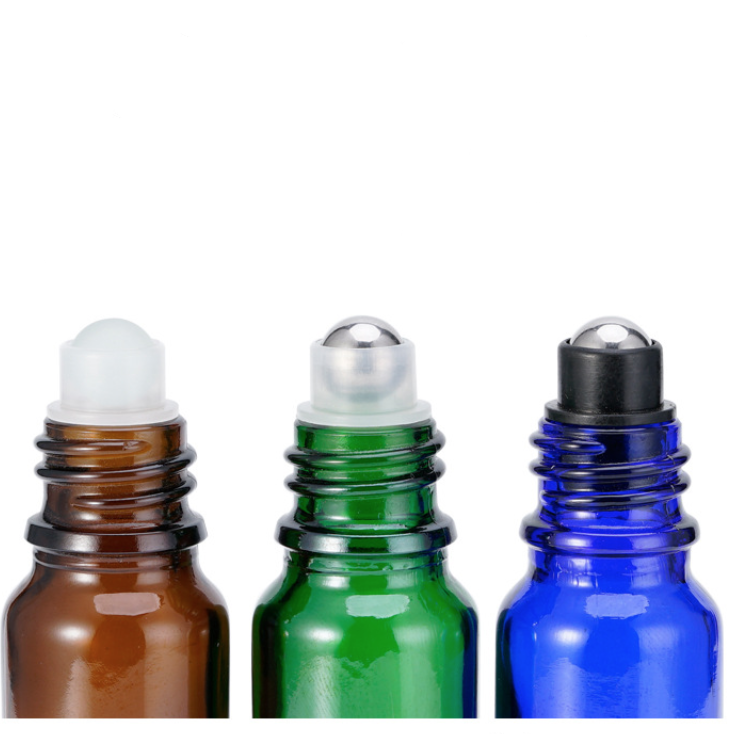 18mm口径ガラス瓶用ロールオンキャップ。5ml 10ml 15ml 20ml 30ml 50ml 100ml瓶用。茶色、ブルー、緑、クリアー、黒い5カラーのガラス瓶、遮光瓶、エッセンシャルオイル瓶、アロマ瓶用。