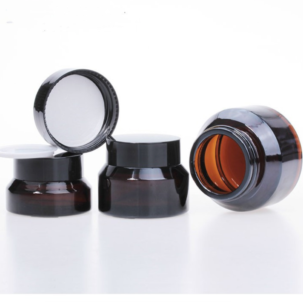 15ml30ml50ml茶色ガラスジャーキャップ付き