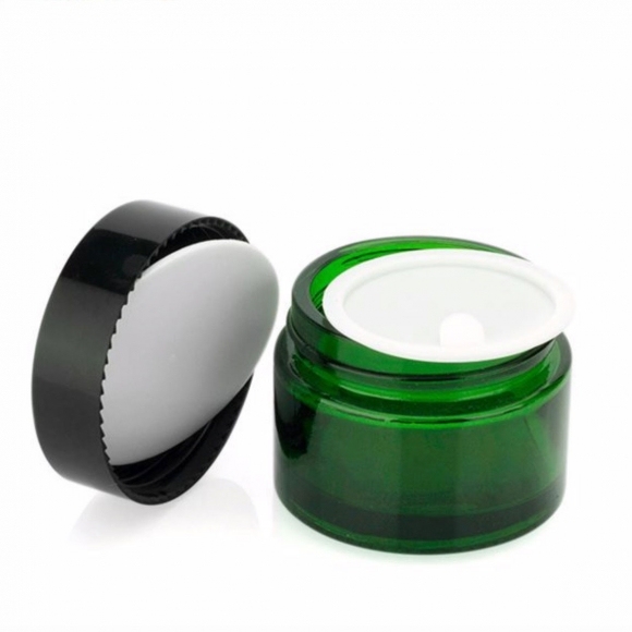 20ml 30ml 50ml 緑ガラスジャーキャップ付