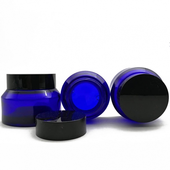 15ml30ml50ml青ガラスジャーキャップ付き