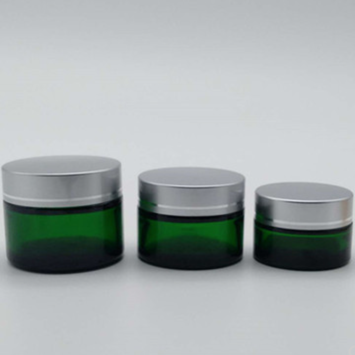 20ml 30ml 50ml 緑ガラスジャーキャップ付