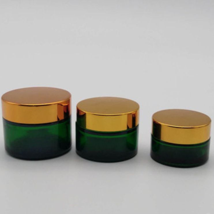 20ml 30ml 50ml 緑ガラスジャーキャップ付