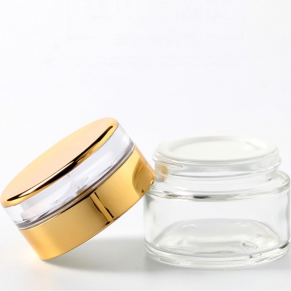 『しずく』キャップの20ml 30ml 50mlクリアーガラスクリームジャー