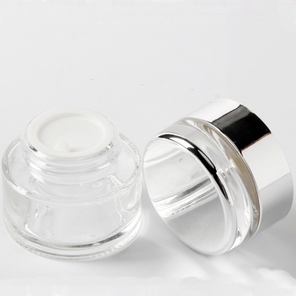 『しずく』キャップの20ml 30ml 50mlクリアーガラスクリームジャー