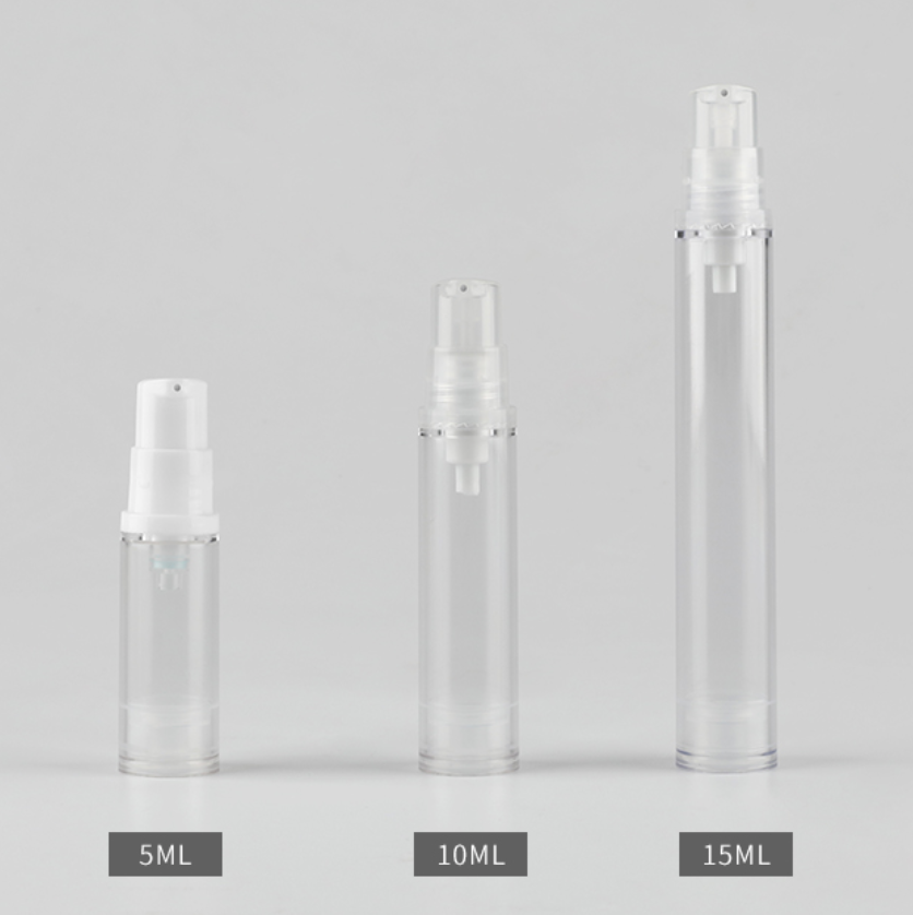 5ml 10ml 15ml エアレスポンプ付きボトル、AS製。