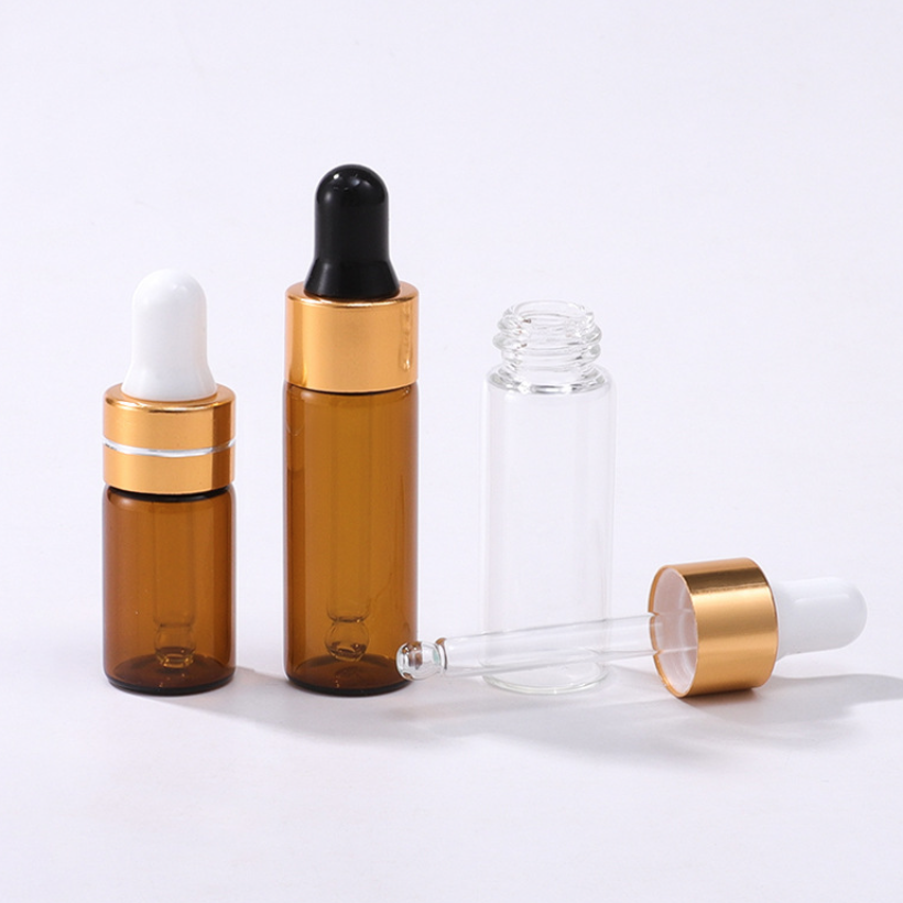 Tube-Type 1ml 2ml 3ml 5mlスポイト付きクリアガラスビン　