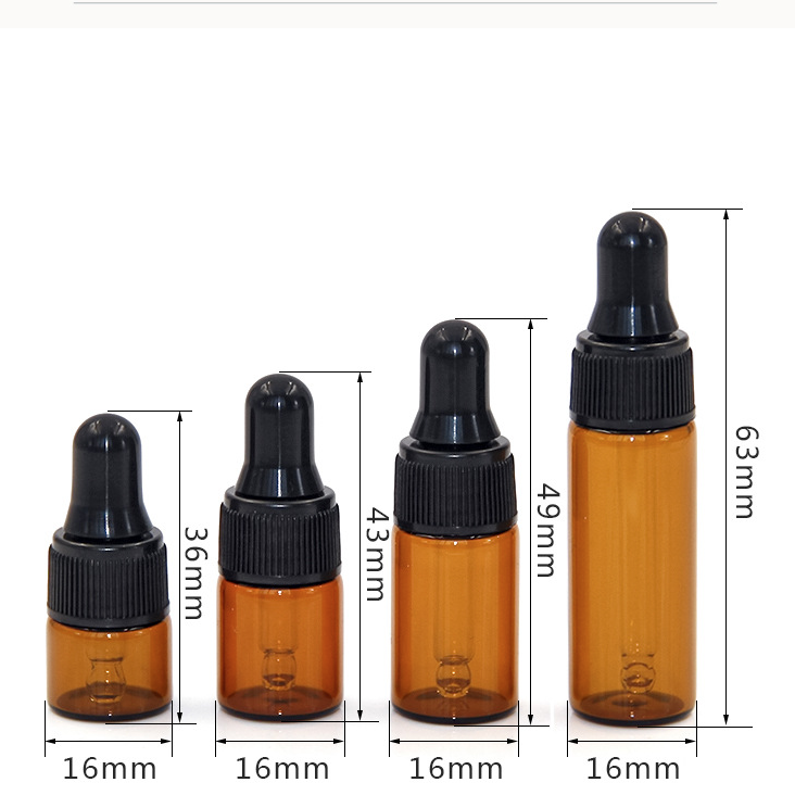 Tube-Type 1ml 2ml 3ml 5mlスポイト付きクリアガラスビン　